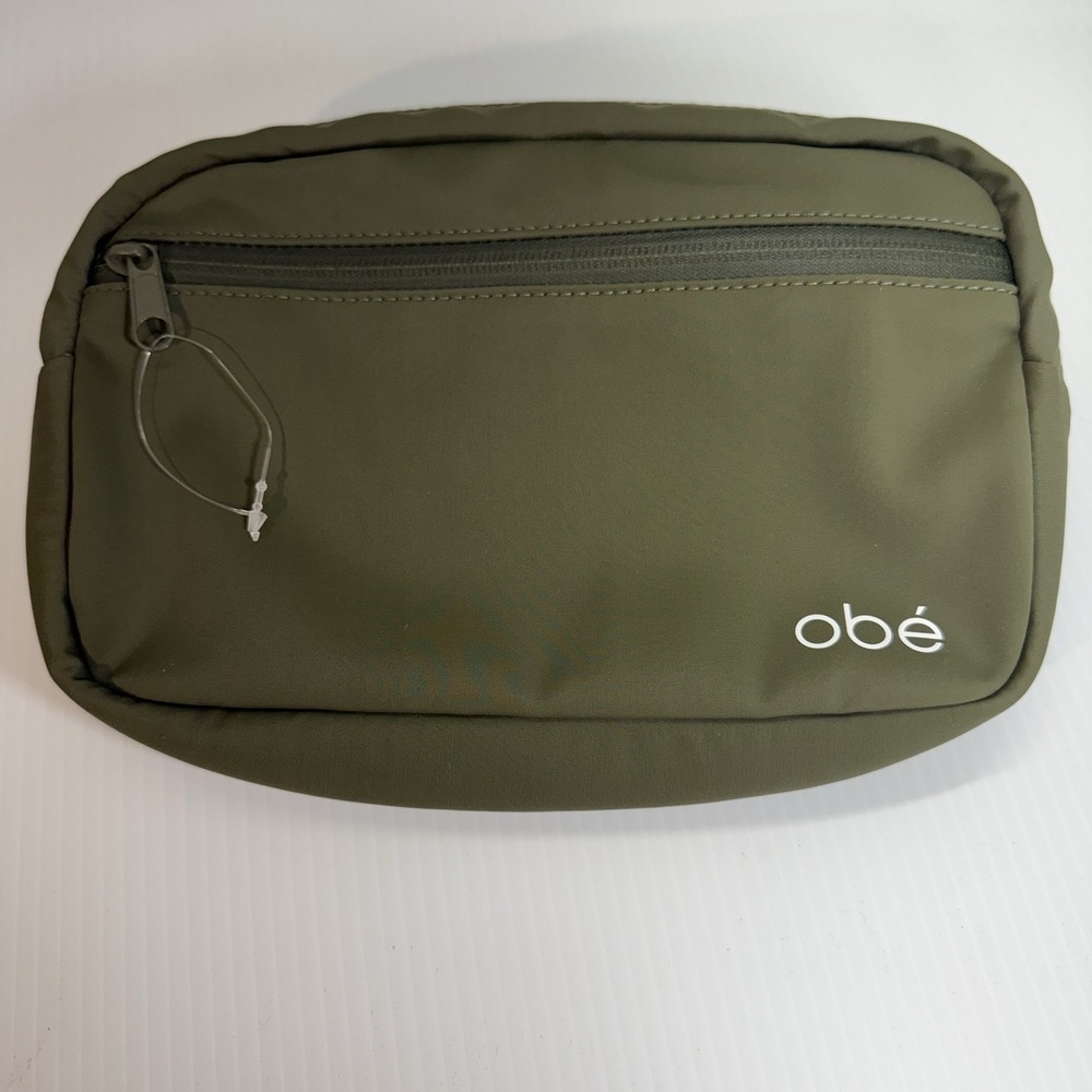 Obé Fitness Olive Green Adjustable Shoulder Fanny Waist Pack Belt Bag Purse NWOT
